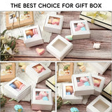 40PCS Kraft Gift Boxes with Clear Window Small Jewelry Party Favor Boxes