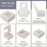 40PCS Kraft Gift Boxes with Clear Window Small Jewelry Party Favor Boxes