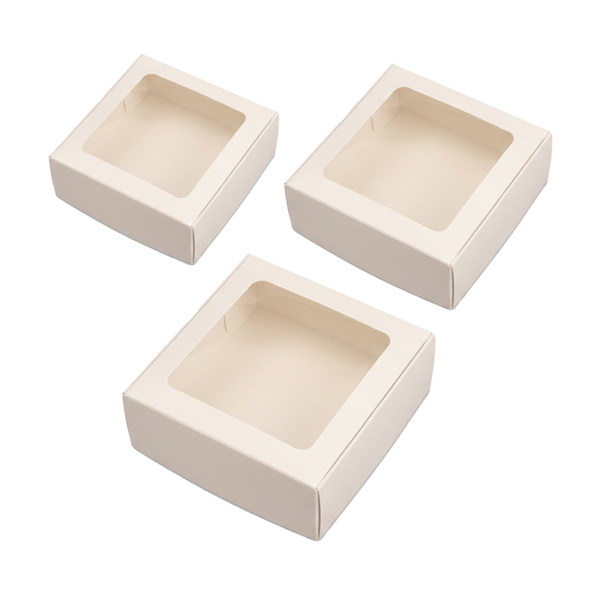 40PCS Kraft Gift Boxes with Clear Window Small Jewelry Party Favor Boxes