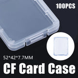 100PCS CF Card Case Hard Shell Clear PP Plastic Anti Shock