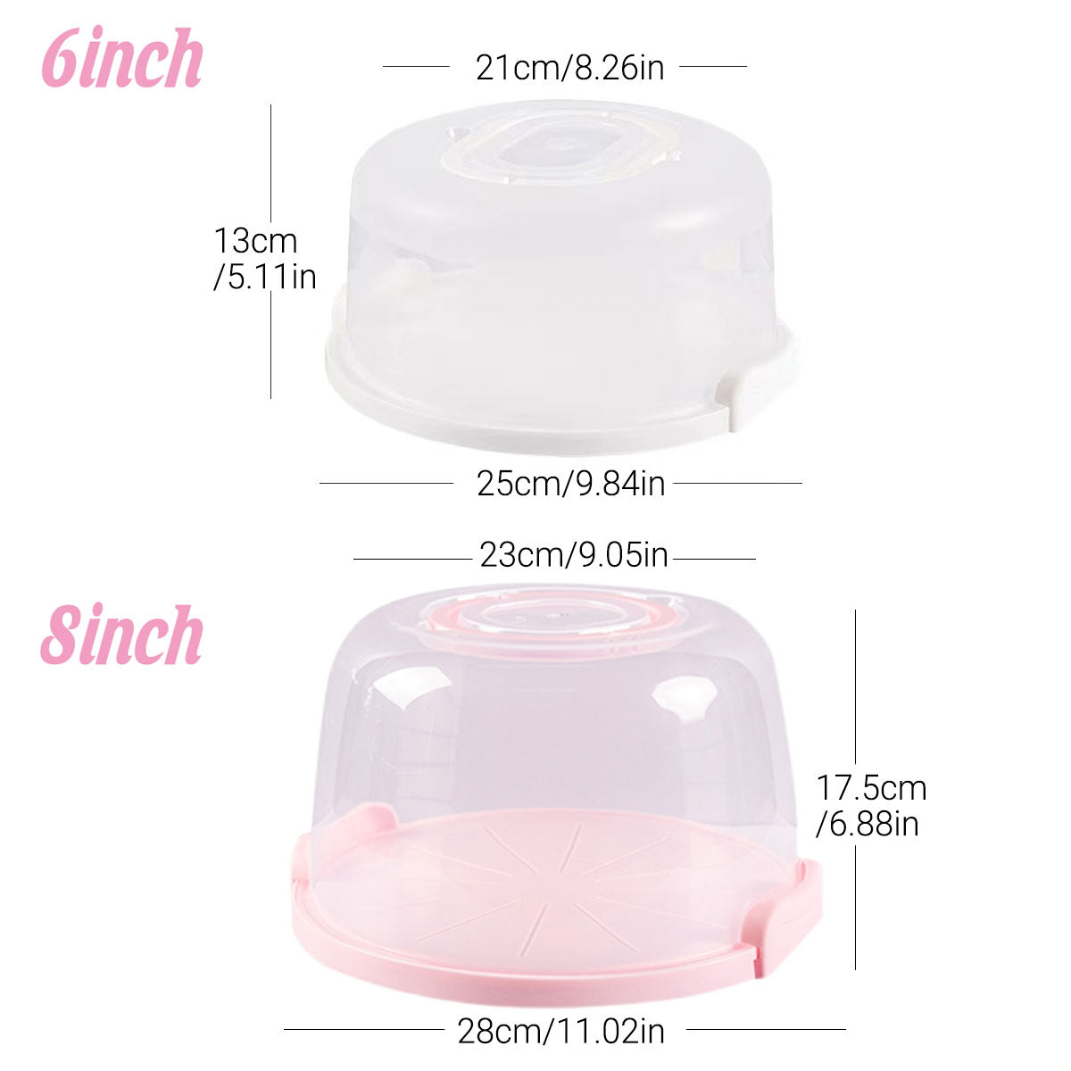 Reusable PP Portable Cake Box Transparent 1Piece