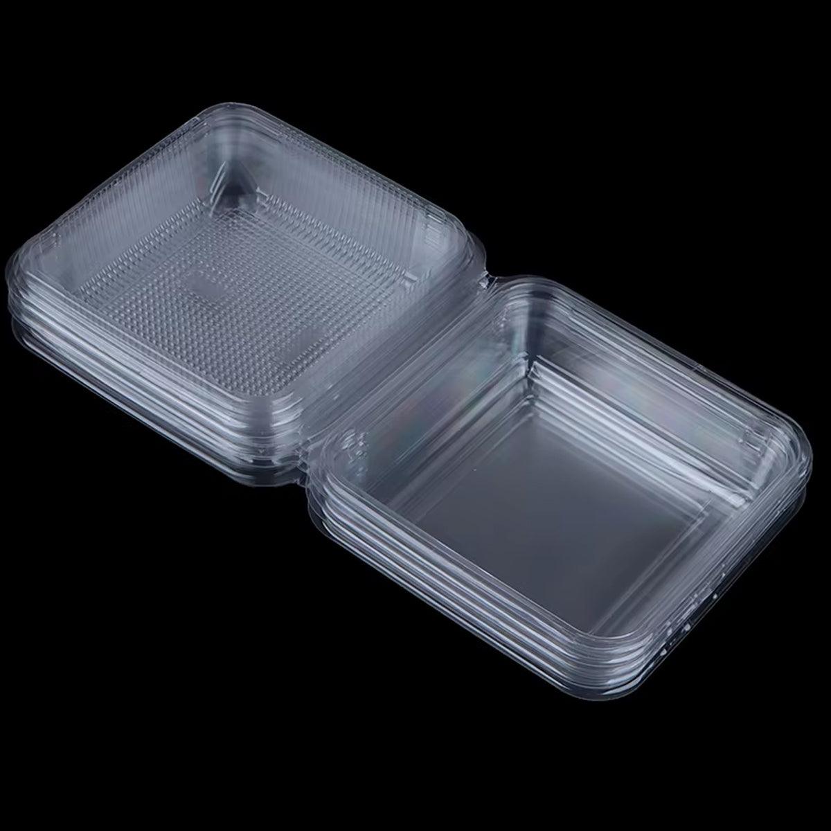 Cake Packaging Box Transparent PET Plastic 13cm 100 Pieces with Snap Lid