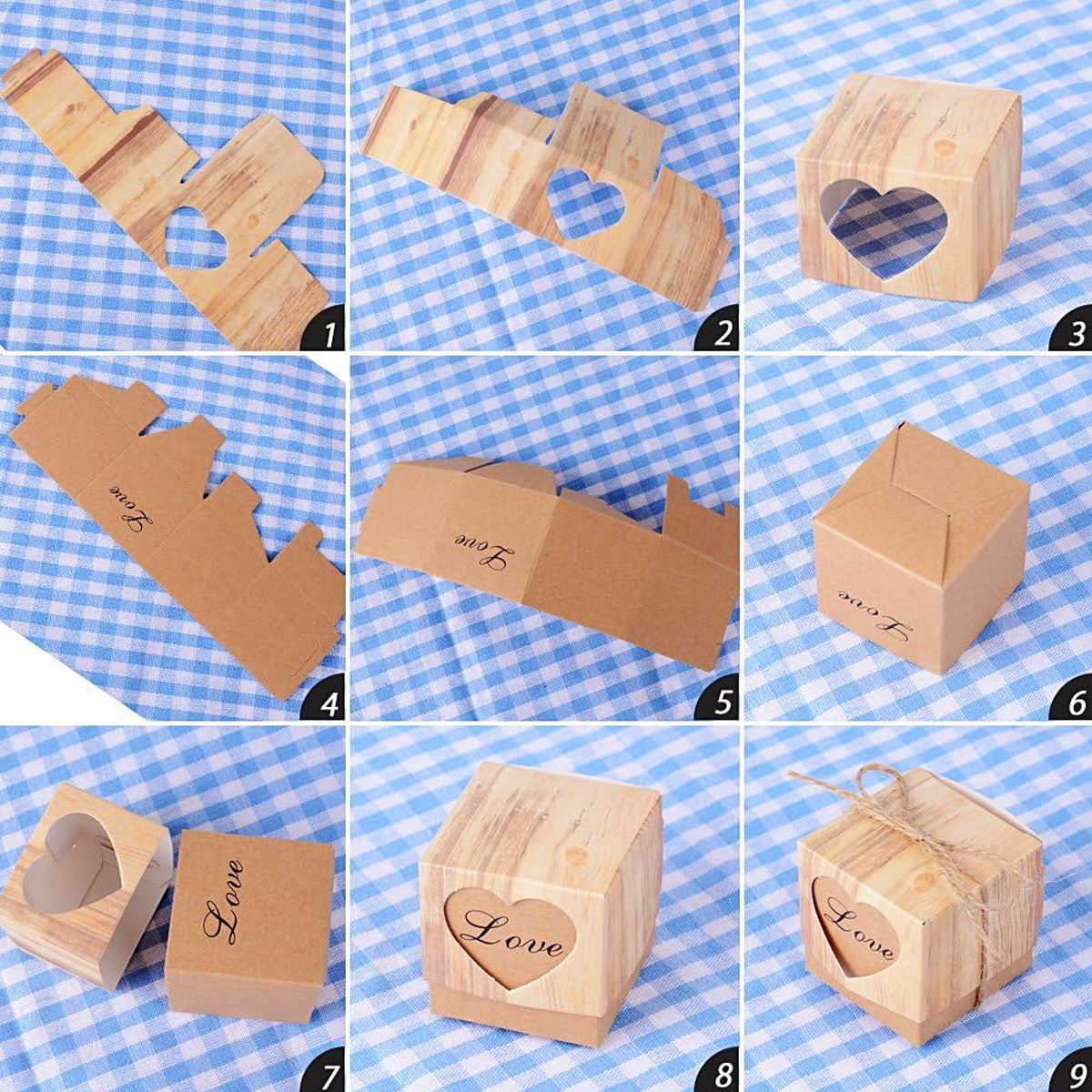 Kraft Paper Love Candy Box Wedding Gift Packaging 50PCS