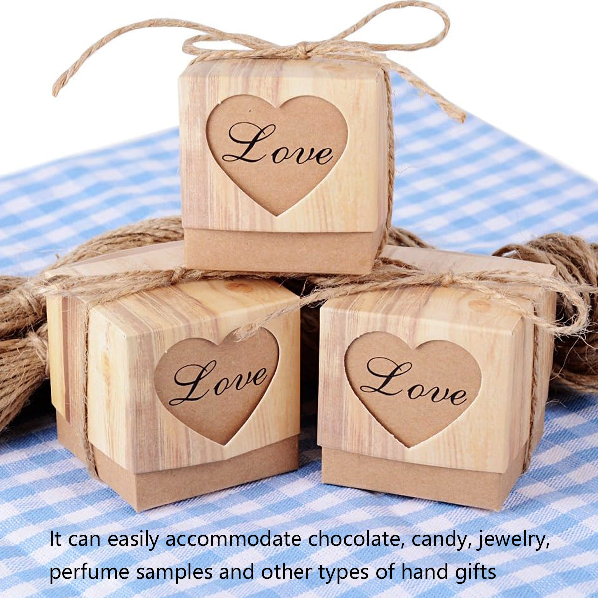 Kraft Paper Love Candy Box Wedding Gift Packaging 50PCS