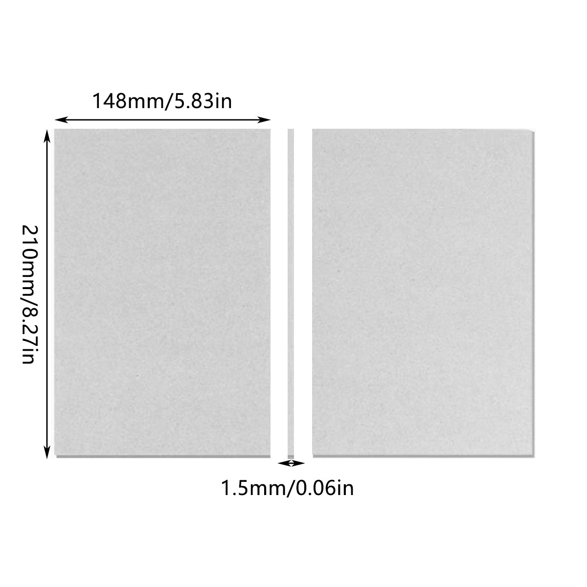 100 Pcs A4 Hard Cardboard Grey Board Printable Packaging Paper