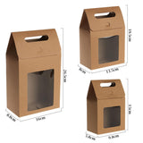 24PCS Kraft Gift Boxes with Clear Window Handle for Candy Packaging
