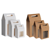 24PCS Kraft Gift Boxes with Clear Window Handle for Candy Packaging