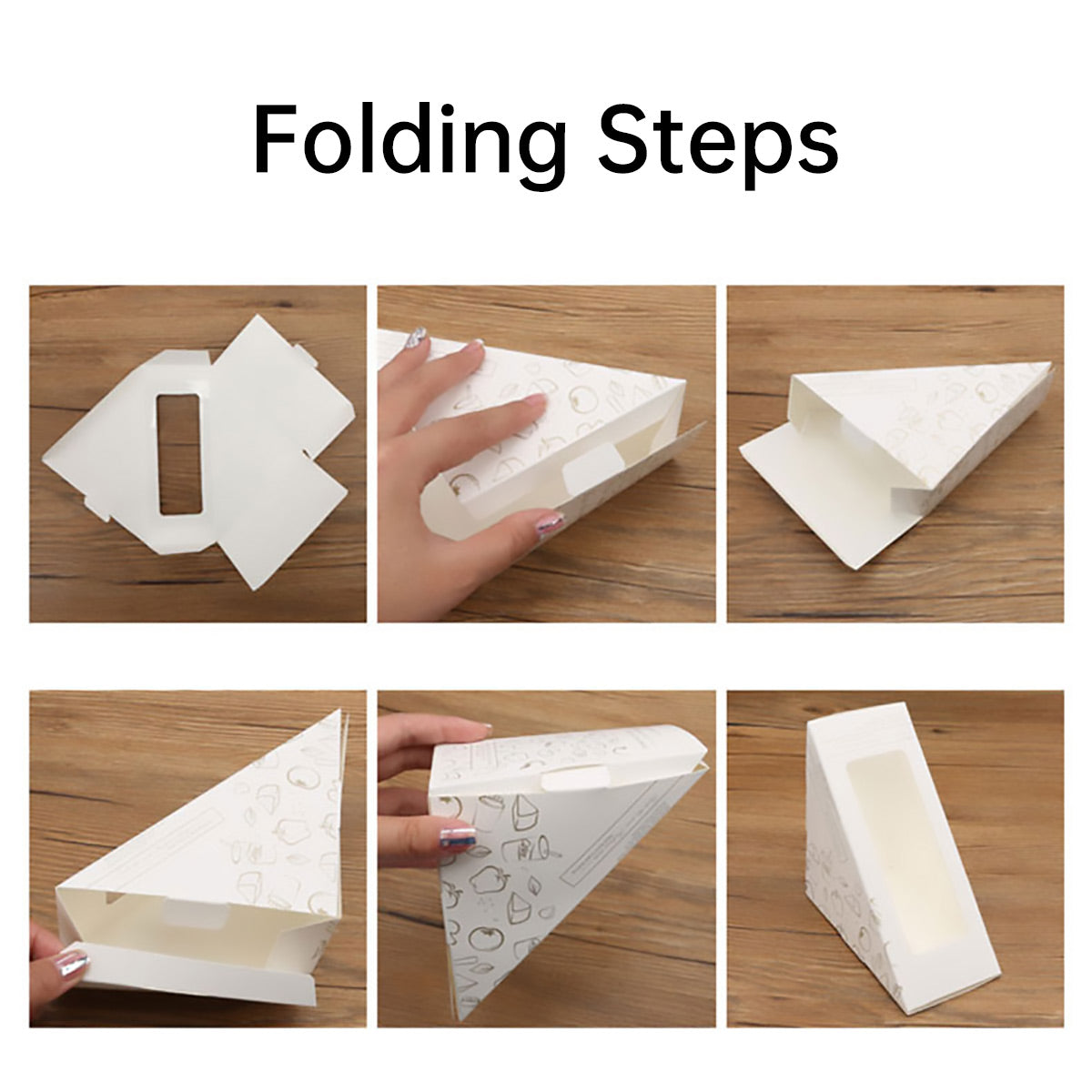 100PCS Transparent Window Sandwich Packaging Boxes Disposable Leakproof Food Safe