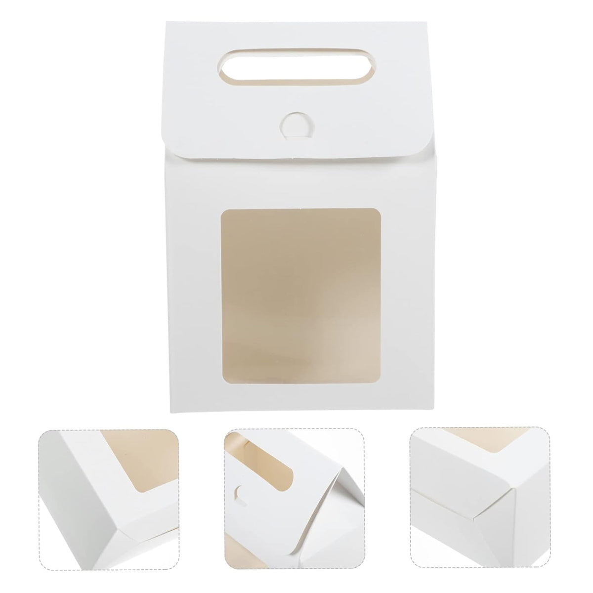 24 Pcs Handheld Kraft Paper Gift Boxes with Window for Wedding Packaging