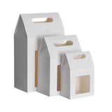 24 Pcs Handheld Kraft Paper Gift Boxes with Window for Wedding Packaging