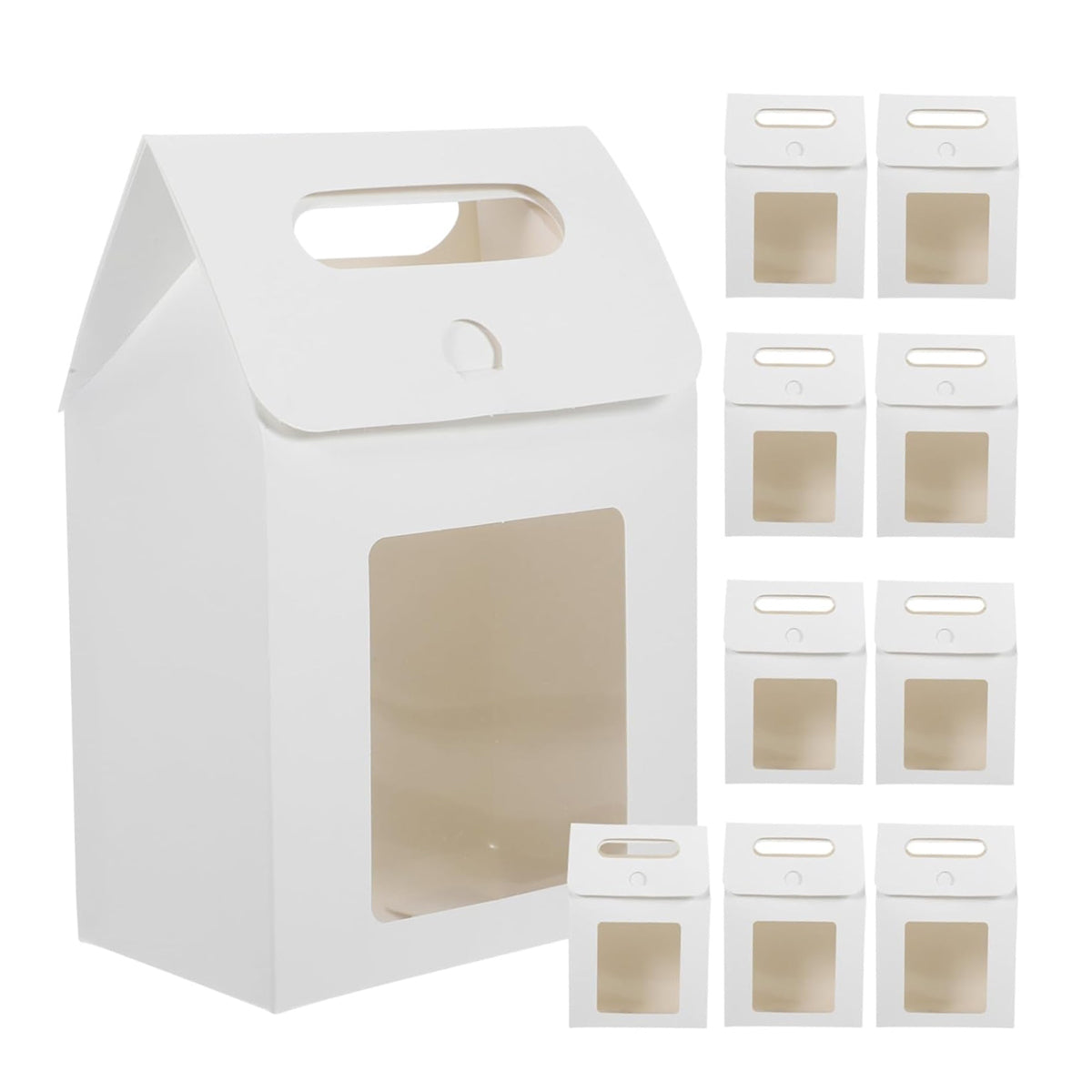 24 Pcs Handheld Kraft Paper Gift Boxes with Window for Wedding Packaging