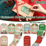 Christmas Stickers Labels 2 Rolls