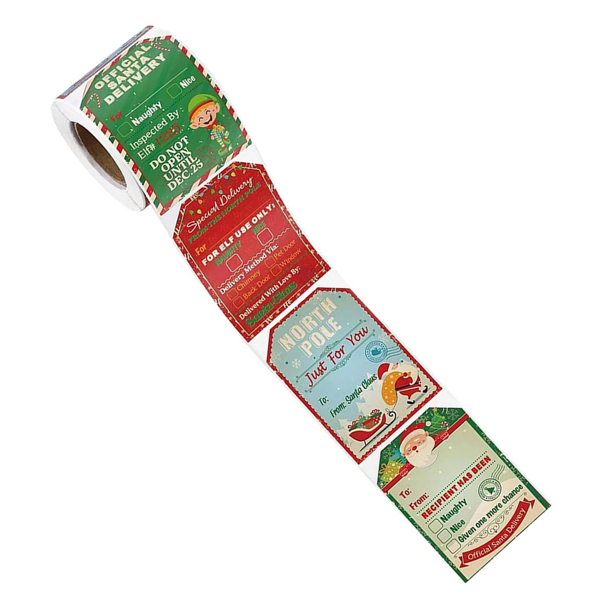 Christmas Stickers Labels 2 Rolls