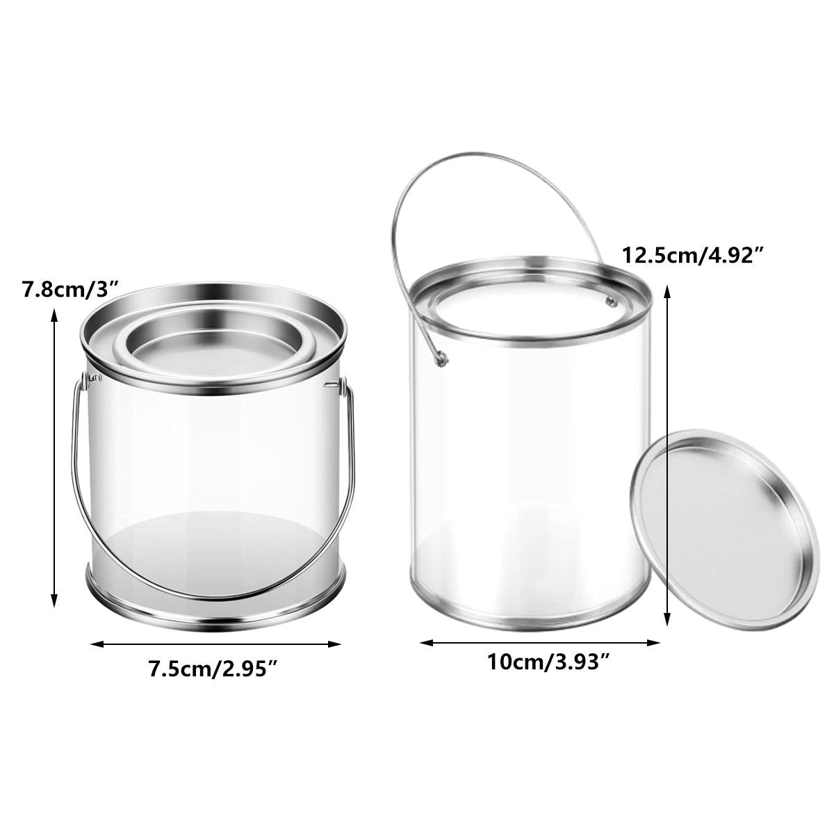 Clear Storage Container with Iron Lid and Handle – 10 Pieces