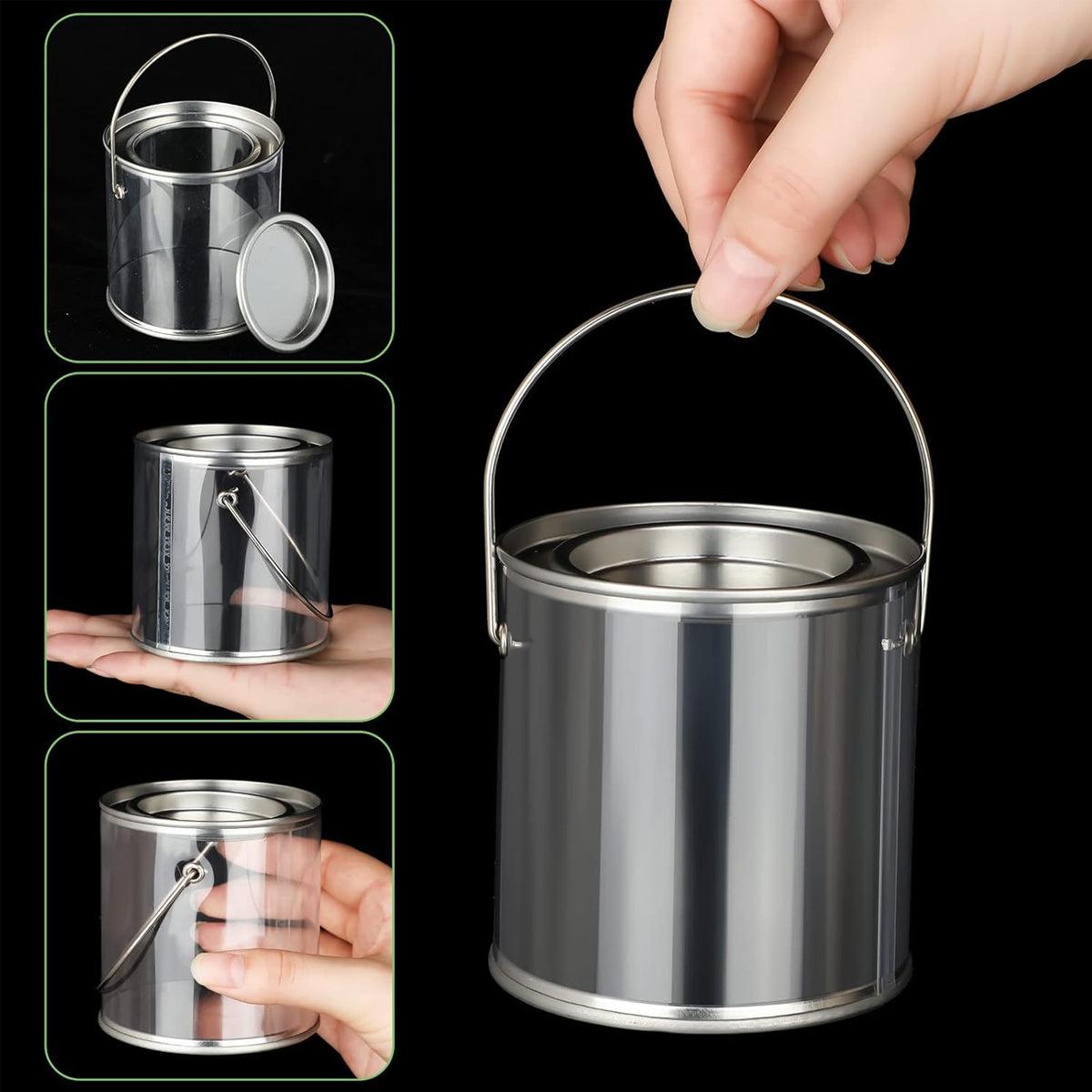 Clear Storage Container with Iron Lid and Handle – 10 Pieces