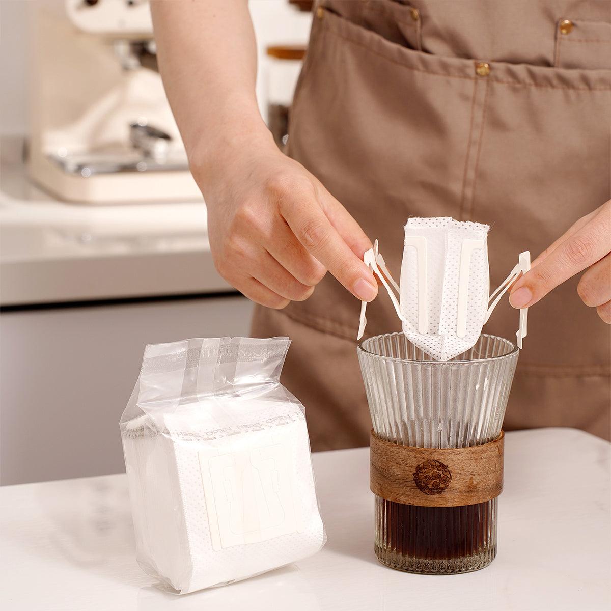 Coffee Filter Hanging Ear Non-Woven Fabric 100 Pieces for Pour-Over Brewing