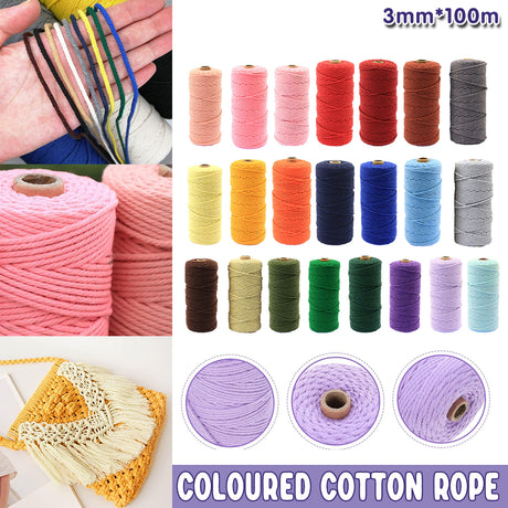 Colored Woven Cotton Rope 1Roll