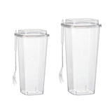 50PCS Fruit Tea Cups with Lids and Forks 650ml 960ml Takeaway Packaging
