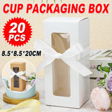 20PCS Cup Gift Boxes with Clear Window Coffee Mug Packaging Box
