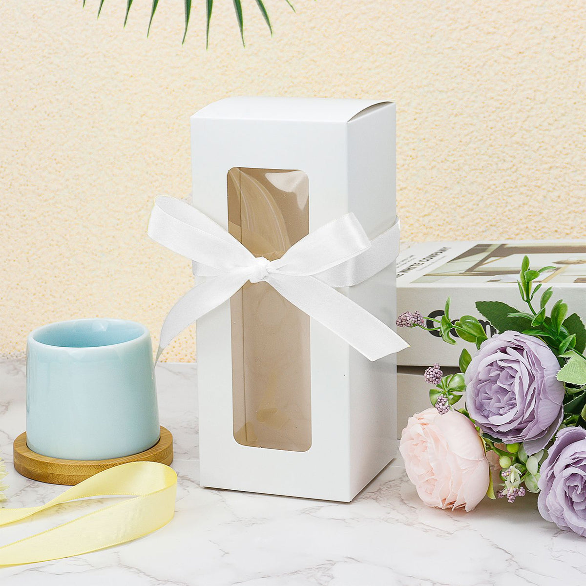 20PCS Cup Gift Boxes with Clear Window Coffee Mug Packaging Box