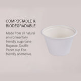 100PCS 4oz Disposable Dipping Sauce Dishes Biodegradable