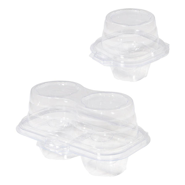 Cupcake Boxes Transparent Plastic 9.8cm Single Double 100 Pieces