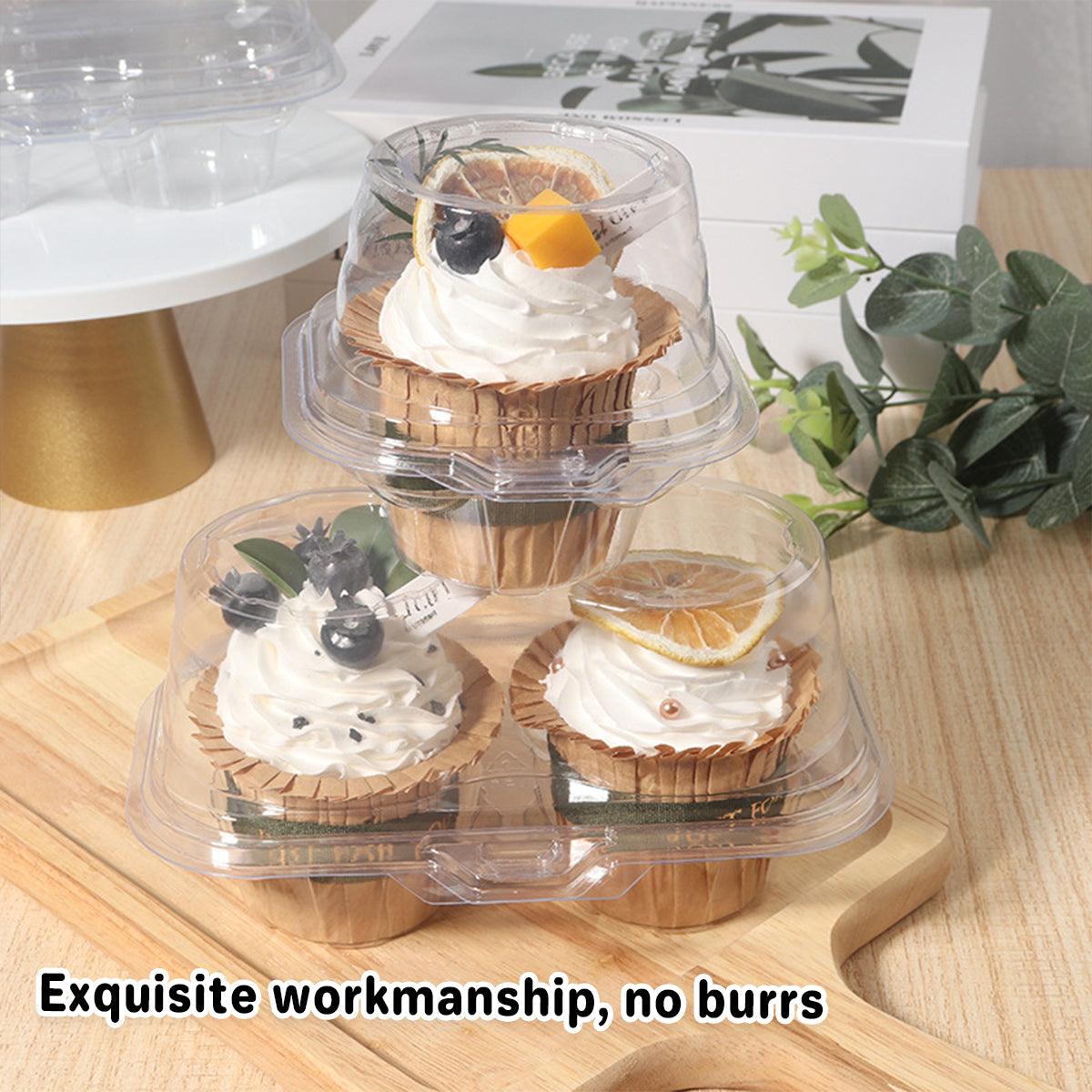 Cupcake Boxes Transparent Plastic 9.8cm Single Double 100 Pieces