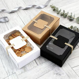 24PCS Kraft Candy Boxes with Clear Window Durable Gift Packaging