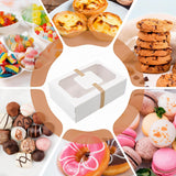 24PCS Kraft Candy Boxes with Clear Window Durable Gift Packaging