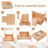 24PCS Kraft Candy Boxes with Clear Window Durable Gift Packaging