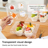 Clear Pastry Cake Box with Handle Food Grade Dessert Takeaway Packaging
