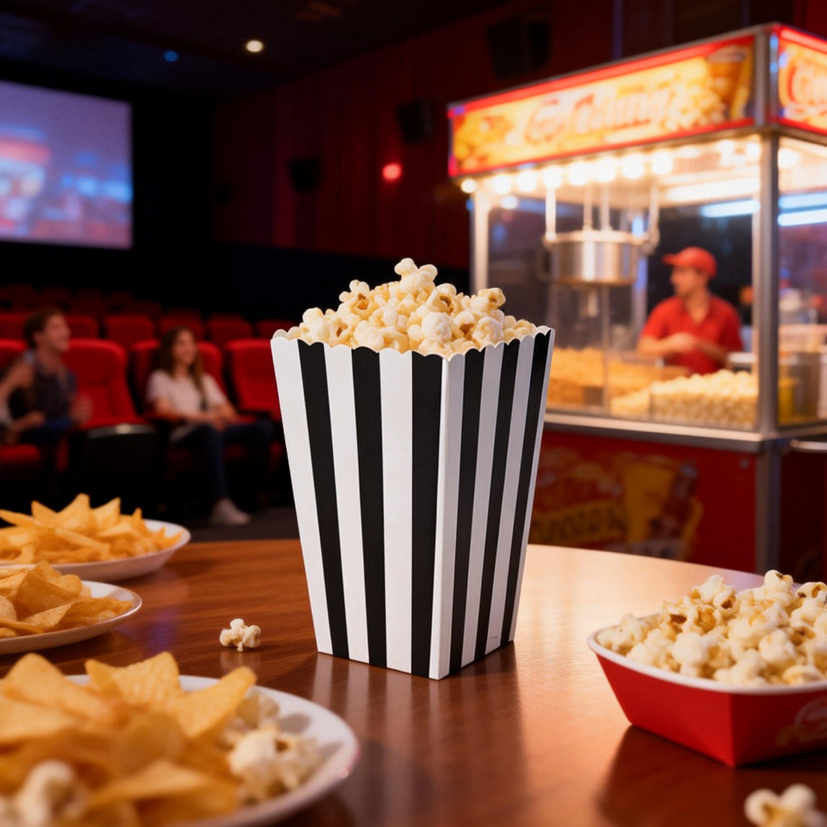 100PCS Popcorn Boxes Food Grade Disposable Snack Packaging