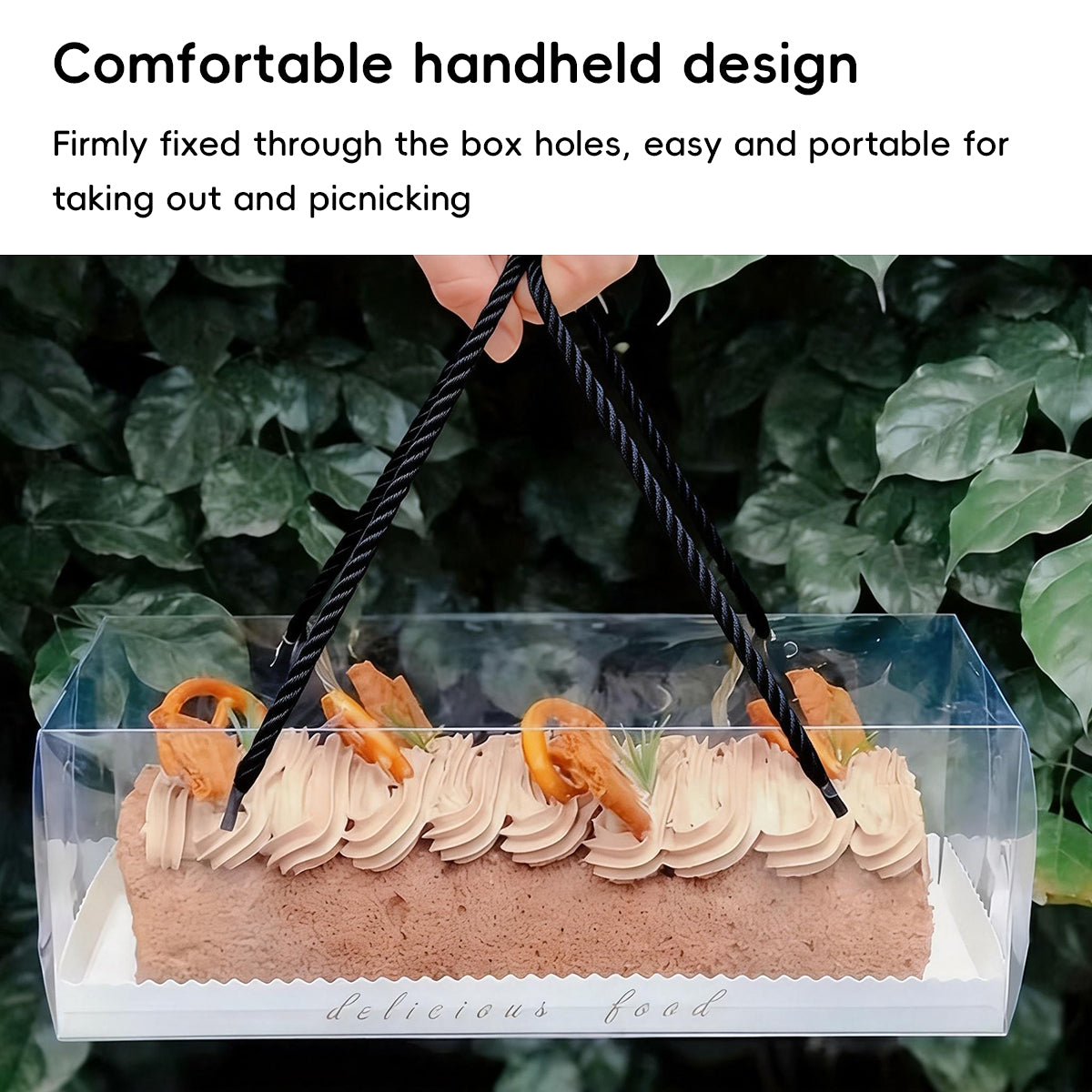 20PCS Transparent Rectangle Blister Bakery Boxes with Handle