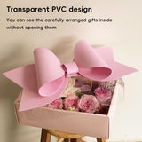 5PCS Transparent PVC Bow Gift Box with Ribbon Handles for Wedding