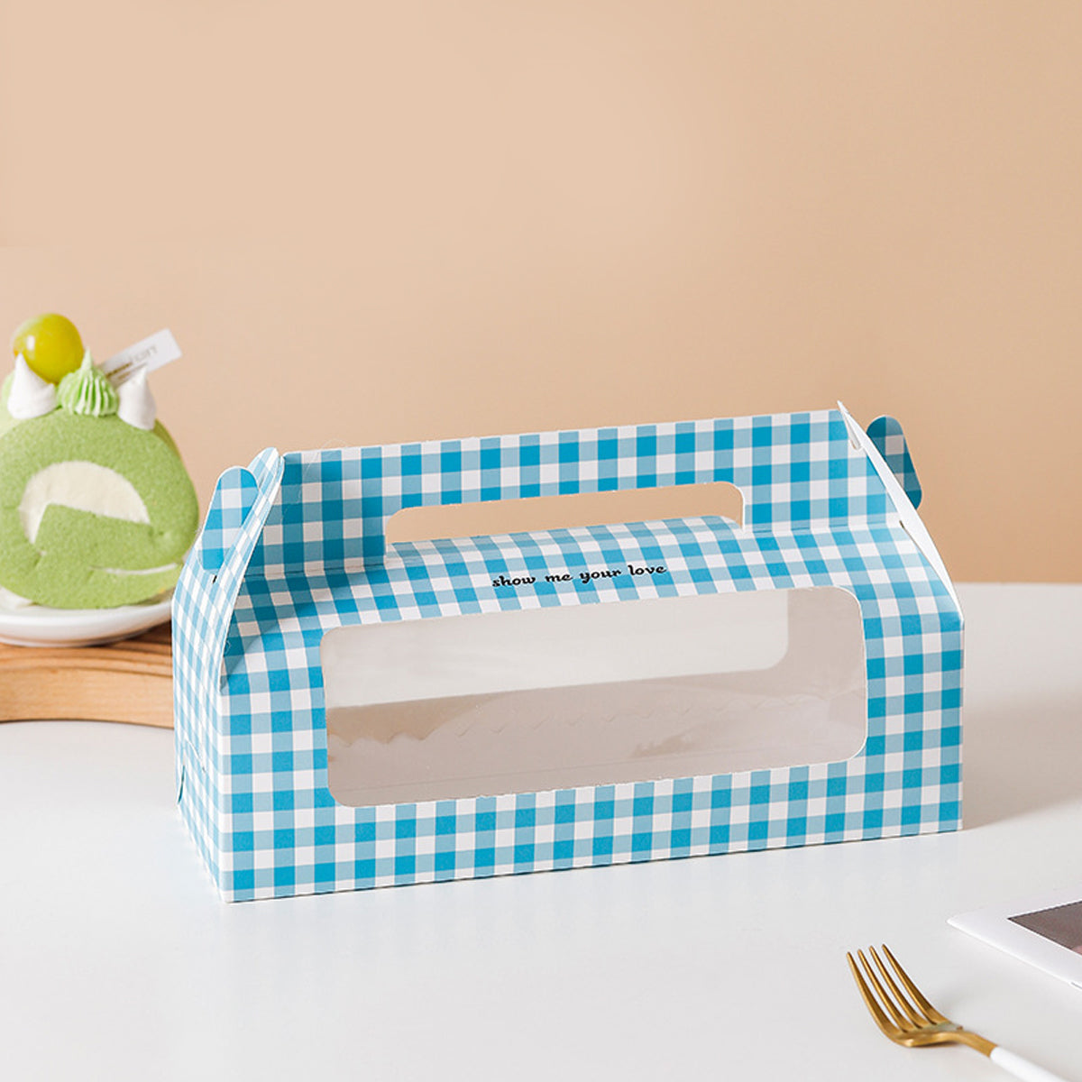 20 Pcs Handheld Dessert Packaging Boxes Windowed Anti Crush Cakes Cookies