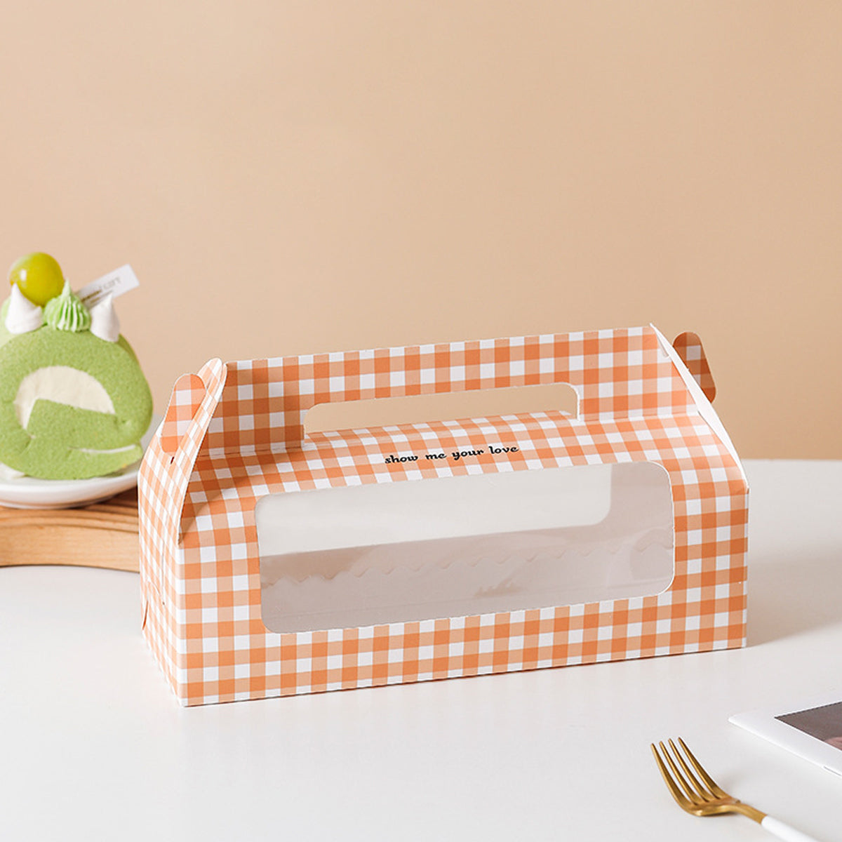 20 Pcs Handheld Dessert Packaging Boxes Windowed Anti Crush Cakes Cookies