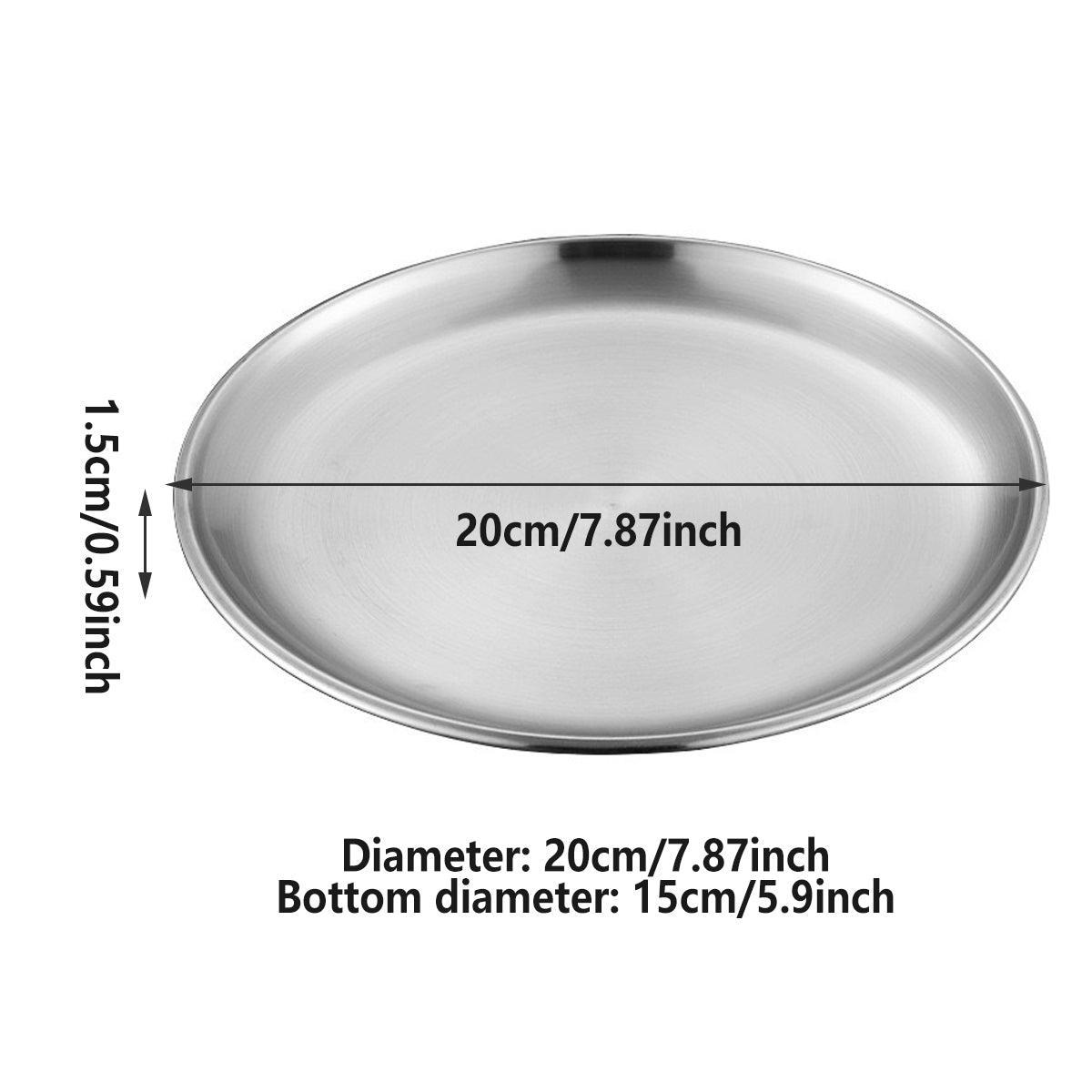 Stainless Steel Round Dinner Plate Set 6PCS