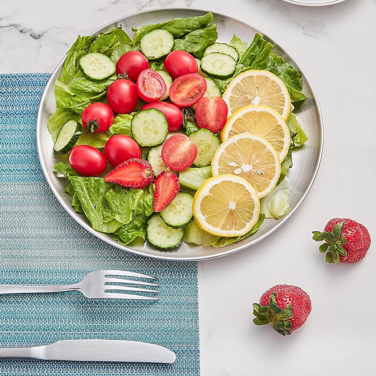 Stainless Steel Round Dinner Plate Set 6PCS