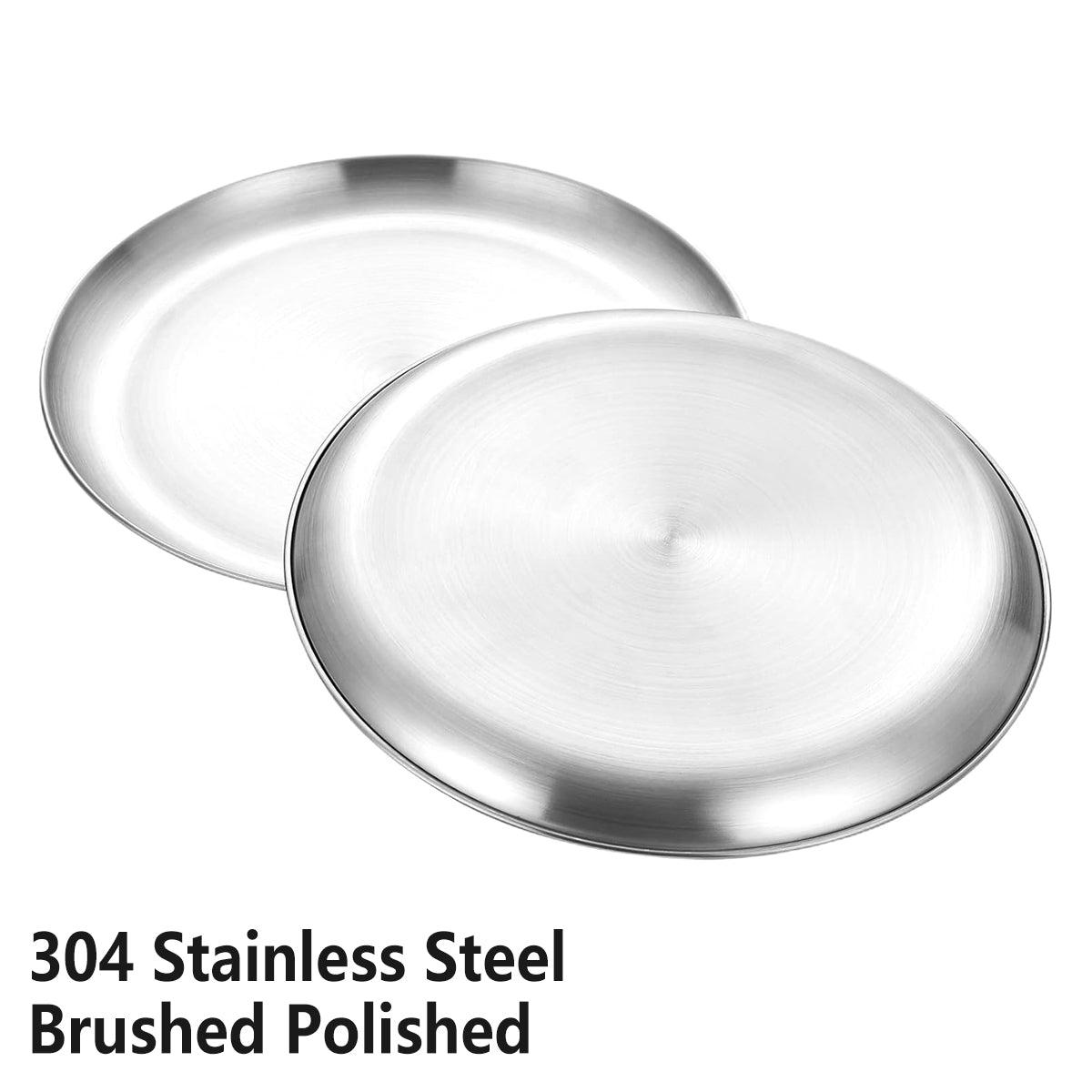 Stainless Steel Round Dinner Plate Set 6PCS