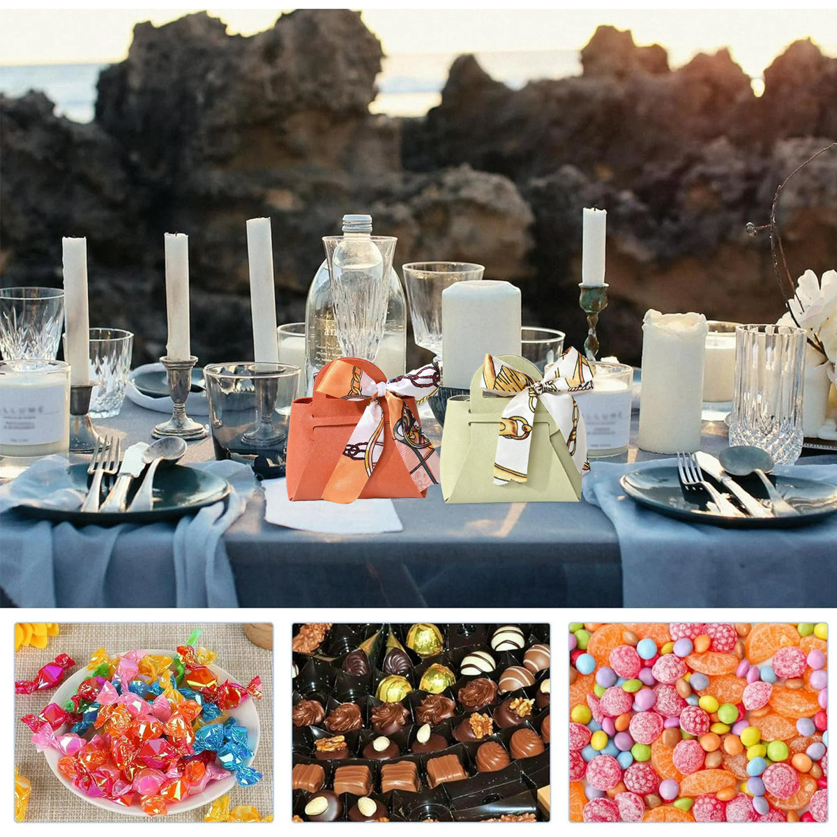 20PCS Handheld Wedding Candy Bags Elegant Party Favor Packaging