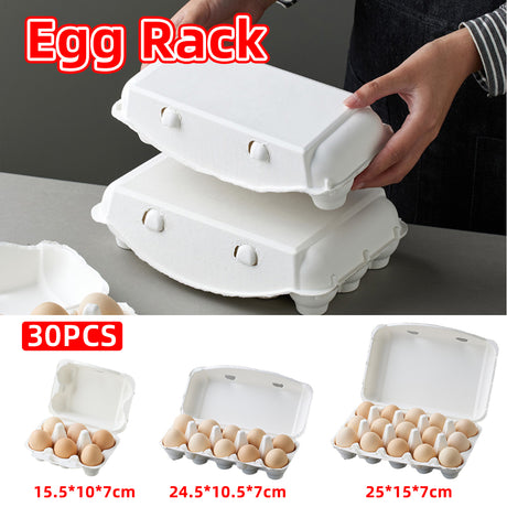 30PCS Pulp Egg Racks Leak-Proof Stackable Egg Storage Trays