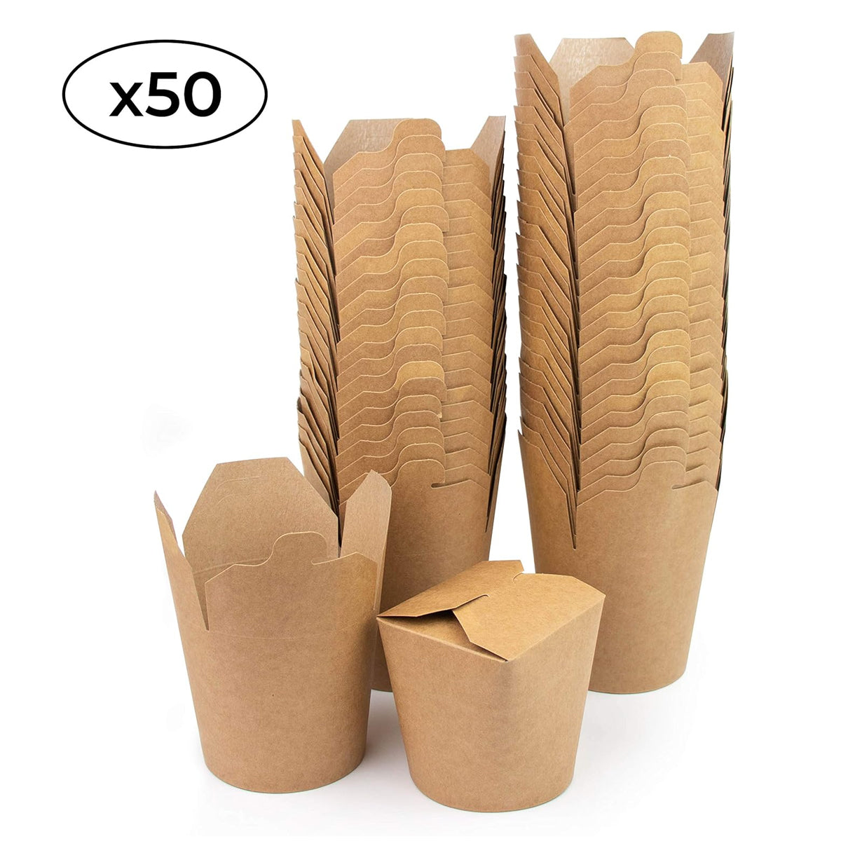 50PCS Food Grade Fast Food Takeaway Boxes Leakproof Greaseproof 16/26/32OZ