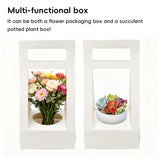 30PCS Kraft Paper Flower Gift Boxes with Handle for Wedding Favors