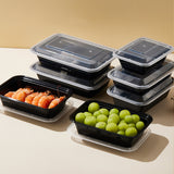 50pcs 830ml Disposable Lunch Box Rectangular Food Container