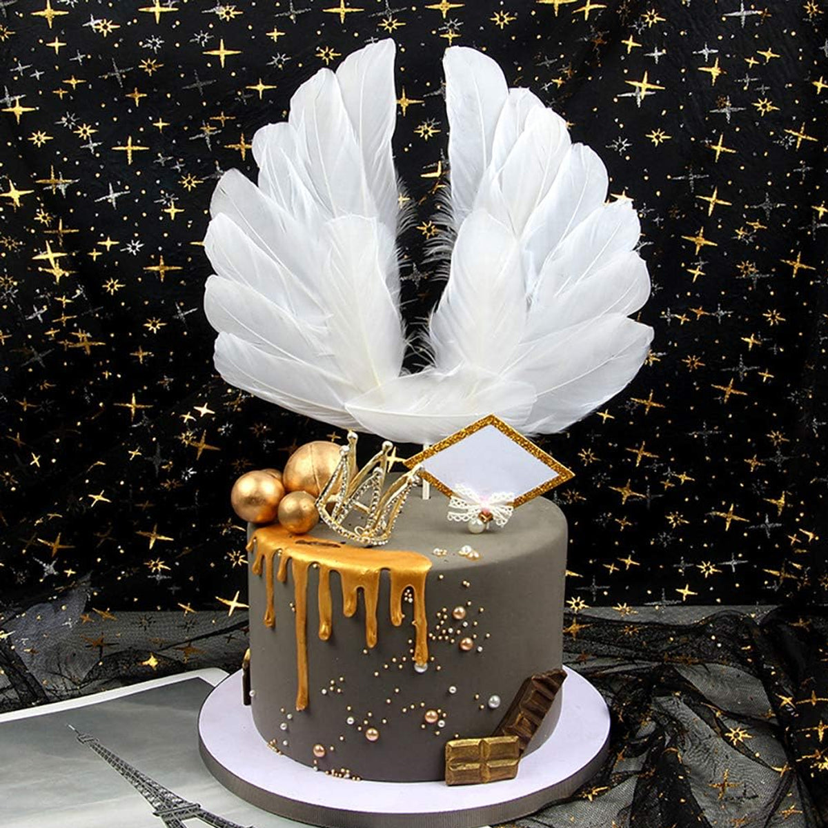 Angel Feather Wings Cake Toppers Party Decoration