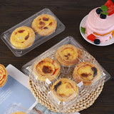 Food Packaging Boxes Transparent Plastic 6-Grid 100 Pieces for Egg Tarts