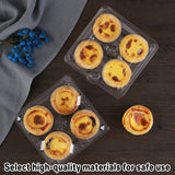 Food Packaging Boxes Transparent Plastic 6-Grid 100 Pieces for Egg Tarts
