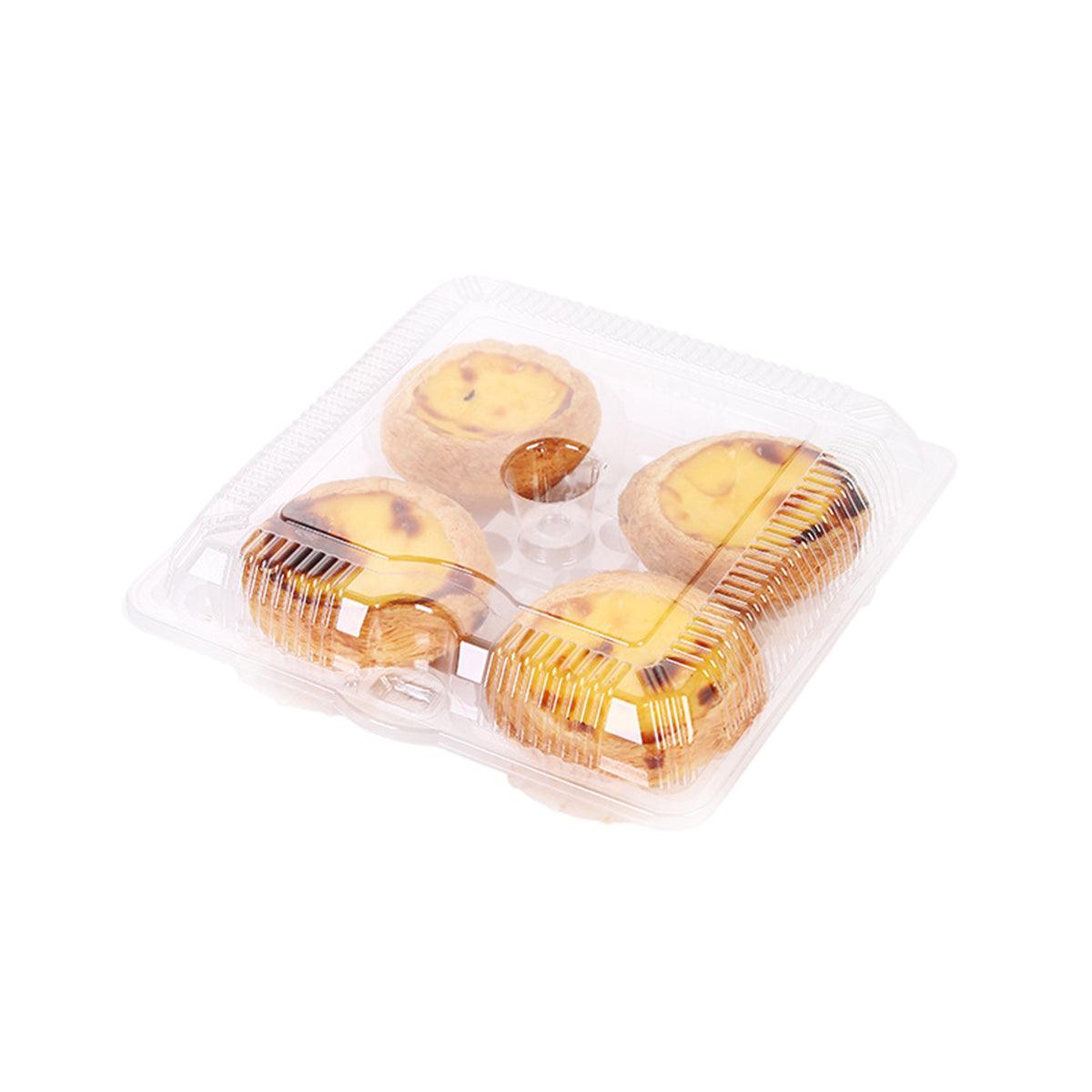 Food Packaging Boxes Transparent Plastic 6-Grid 100 Pieces for Egg Tarts