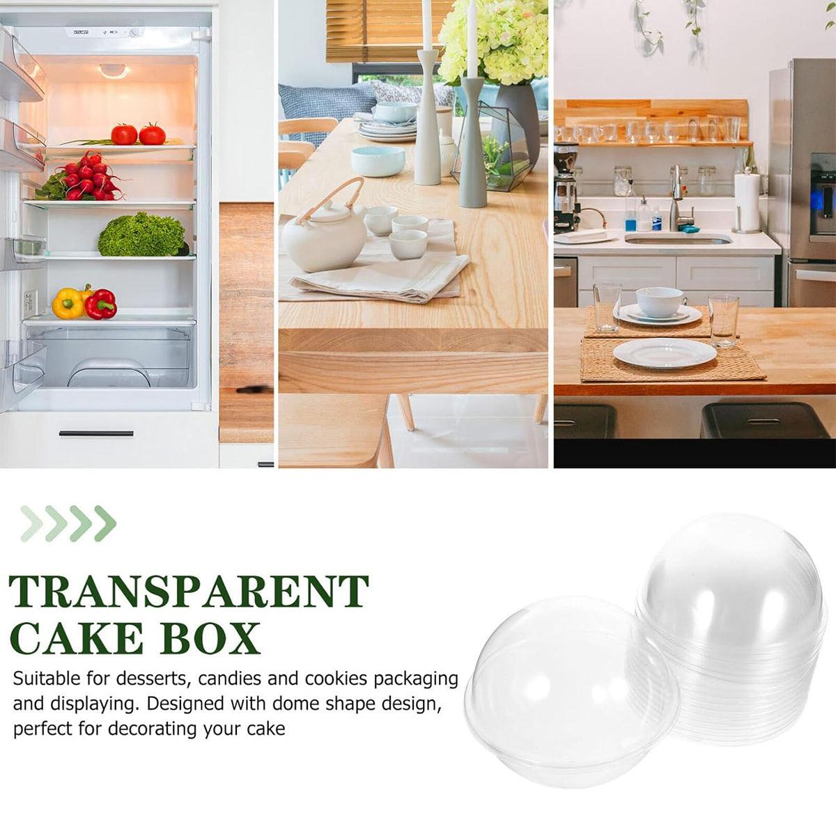 Food Packing Boxes Transparent Round Dome Shape 13cm 100 Pieces