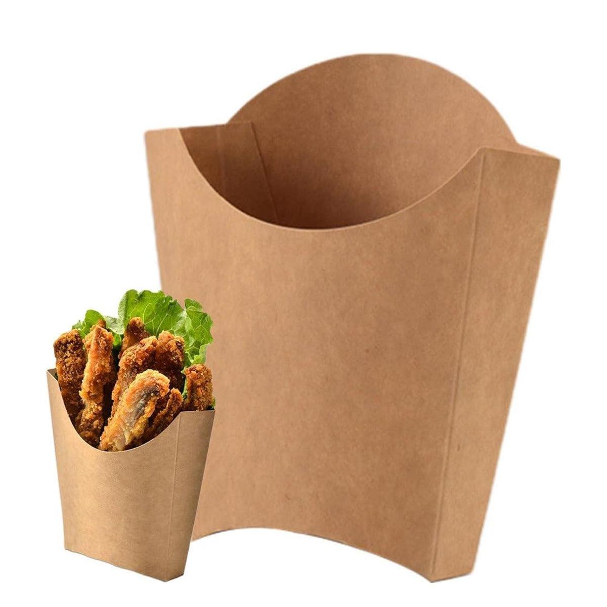 French Fries Box Kraft Paper Food Grade Foldable Snack Containers